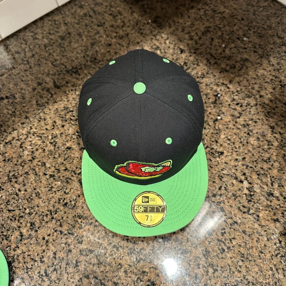 San‎ Jose Churros New Era 59FIFTY Fitted Hat Mens 7 5/8 Black Green Polyester